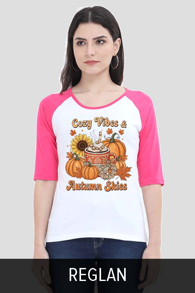 Women Reglan Sleeve T-Shirt with Graphics Print, India and USA