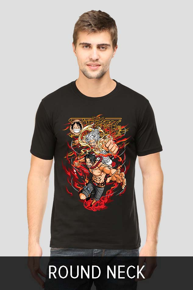 Men Round neck T-shirt with Graphics Print, India and USA