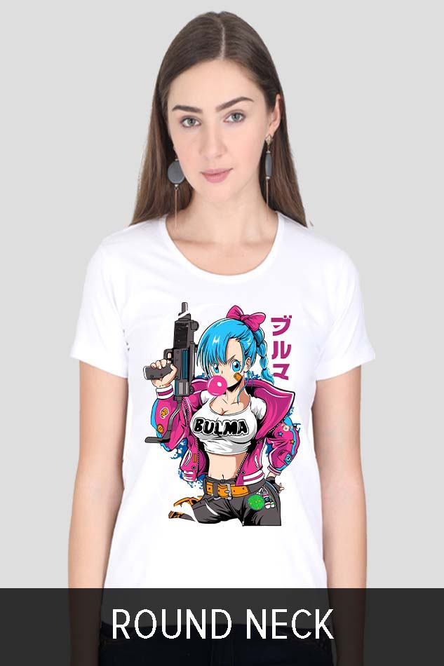 Women Round neck T-Shirt with Graphics Print, India and USA