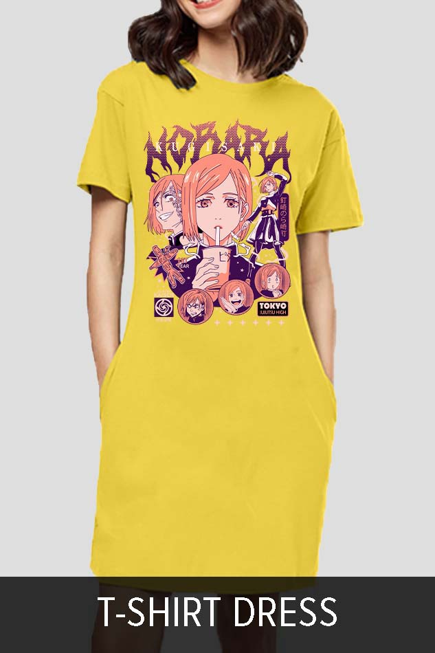 Women T-Shirt Dress with Graphics Print, India and USA