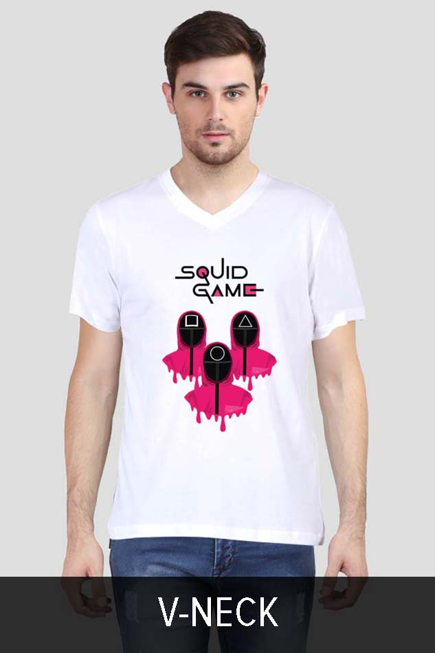 Men V-Neck T-shirt with Graphics Print, India and USA